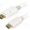 Cablu DisplayPort - HDMI, DisplayPort mufa, HDMI mufa, 2m, alb, LOGILINK - CV0055