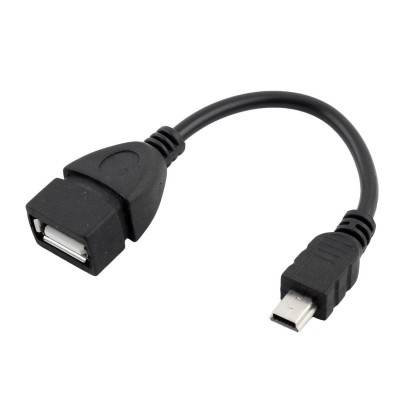 Cablu OTG USB - Mini USB elSales ELS-COM , lungime 10 centimetri , negru foto