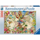 Cumpara ieftin Puzzle Harta Lumii Cu Fauna Si Flora, 3000 Piese, Ravensburger