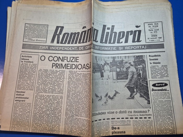 ziarul romania libera 30 august 1991