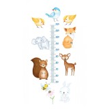 Sticker decorativ Masuratoare cu Animale si Pasari, Multicolor, 130 cm, 1222ST