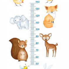 Sticker decorativ Masuratoare cu Animale si Pasari, Multicolor, 130 cm, 1222ST