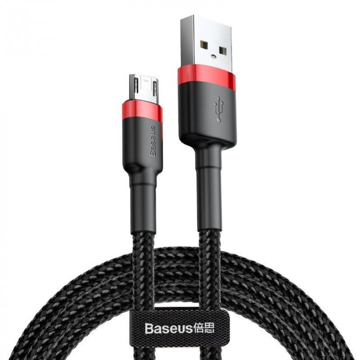 Cablu Baseus Cafule USB la Micro USB Quick Charge 1.5A 2 metri invelis textil incarcare si date CAMKLF-C91