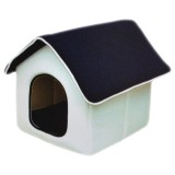 CULCUS CASUTA TEXTILA PENTRU CAINI SI PISICI ORLANDO ALB-BLEUMARIN 43X38X42CM 8849-1A A