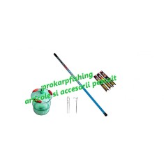 set undita/varga pescuit din carbon compozit 7m cu juvelnic si suport cu 3 linii