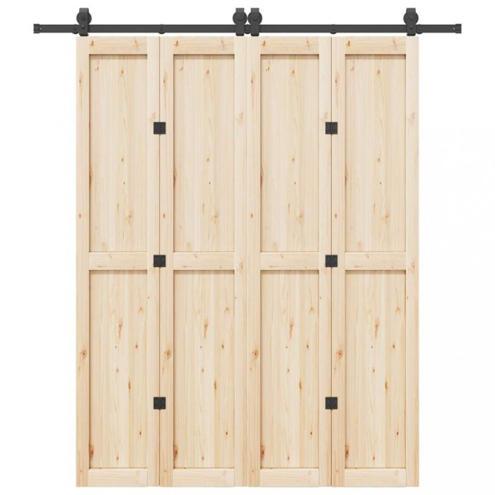 vidaXL Set feronerie pentru uși glisante, negru, 200 cm, oțel
