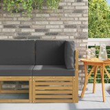 vidaXL Sofa Colțar pentru Exterior Lemn Solid de Acacia Alb 901506