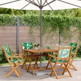 Cumpara ieftin Set mobilier de grădină 5 piese textil model frunze/lemn masiv