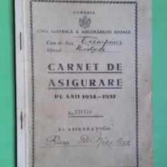 Prahova Campina Carnet de Asigurare 1934