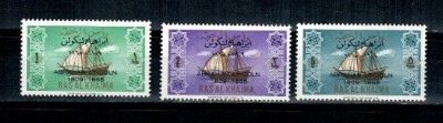 Ras al Khaima 1965 - Abraham Lincoln, vapoare, supr., serie neuz foto