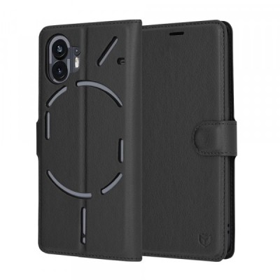 Husa pentru Nothing Phone (2), Techsuit, Leather Folio, Neagra foto