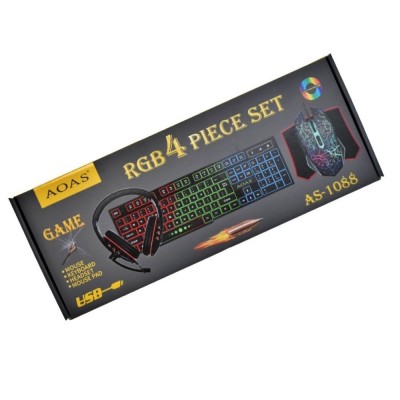 Set gaming, USB, tastatura, mouse, casti si mouse pad, 196920 foto
