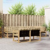 vidaXL Set de canapele de exterior cu pernă 7 pcs Alb și Bej 3388771