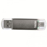 Memorie USB Hama Laeta Twin, 16GB, OTG, USB 2.0, Grey