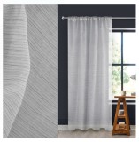 Perdea Decorativa cu Banda Gri Linii Orizintale 140x260cm