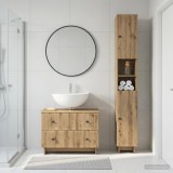 Cumpara ieftin Set de dulapuri pentru baie, 2 piese EDE Stejar Artizanal
