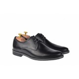 Pantofi barbati, model casual din piele naturala box, culoare neagra - 336NBOX
