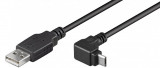 Cablu USB 2.0 A tata - micro USB, cotit, 1.8m, Goobay