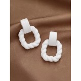 Cumpara ieftin Cercei de vara geometrici, albi- 87851