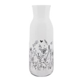 Cumpara ieftin Carafa sticla transparenta neagra 9x25 cm, 1000 ml