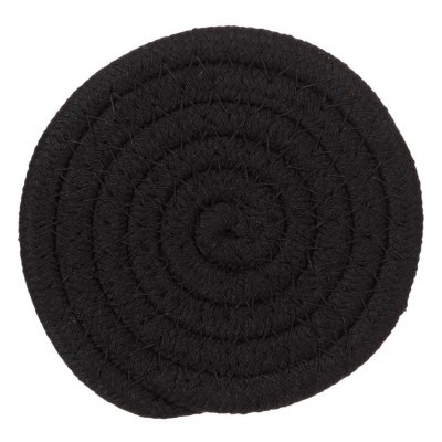 Suport Pahare, Rotund, Sfoară, Culoare Negru, Diametru 10cm foto