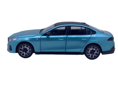 Macheta BMW seria G60 M5 replica albastru 2024 scara 1:24 sunet, lumini, deschide tot, coteste rotile foto