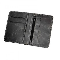 Portofel, din piele naturala, compartiment marunt, Jack 2 M, Gri