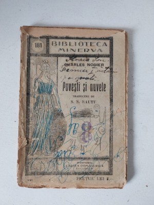 Biblioteca Minerva No. 181, anii 20, Povesti si nuvele, Charles Nodier foto