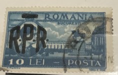 Timbre Romania Timbru Supratipar RPR 1947 10 lei
