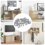 vidaXL Șuruburi cu &icirc;ncuietoare tip cam 12 pcs Argintiu 12 x 10 mm 864356