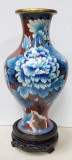 Vaza Cloisonne decorata cu flori si pasare, China, Secol 20
