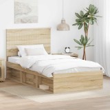 Cumpara ieftin Cadru de pat Stejar Sonoma 100 x 200 cm Lemn de pin masiv