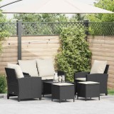 Gossi set mobilier de gradina cu perne, 6 piese, negru, poliratan