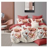 Cumpara ieftin Lenjerie pat dublu,bumbac finet,6 piese,cearceaf cu elastic 180x200cm, cearceaf pilota 200x230cm, 2 fete de perna 50x70, 2 fete de perna 70x70-A1125