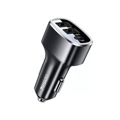 Incarcator dual usb, tip-c, 49w, yesido, black foto