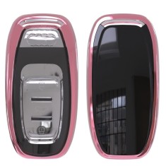 Husa Cheie Smartkey Audi 3 Butoane ROZ TPU+PC Audi A6 A7 A8 4G