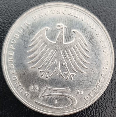 Germania 5 Marci Deutsche Mark Gotthold Ephraim Lessing 1981 J COMEMORATIVA foto