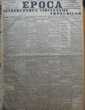Ziarul Epoca, 30 Noiembrie 1899 ; Intreruperea circulatiei trenurilor