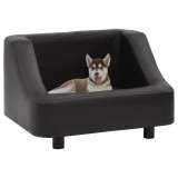 Cumpara ieftin Canapea pentru c&acirc;ini, negru, 67 x 52 x 40 cm, piele ecologică