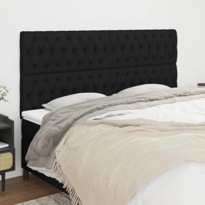 Gossi tablii de pat, 4 buc, negru, 100x7x78/88 cm, textil foto