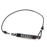 Bratara neagra cu snur ajustabi zodia berbec