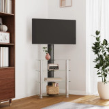 Suport TV de colt 4 niveluri pentru 32-70 inchi, negru/argintiu GartenMobel Dekor, vidaXL