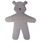 Salteluta Joaca Bebelusi Childhome Teddy Gri 150cm - Bumbac Moale, Umplutura Poliester, Oeko-Tex Standard 100