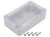 Carcasa universala KRADEX ZP125.75.37JPH, Policarbonat, IP65, 75x125x37mm, Gri deschis/Transparent, Cu bucsa alama