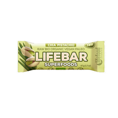 Lifebar Baton cu Chia si Orz Verde Raw Bio Lifefood 47gr foto