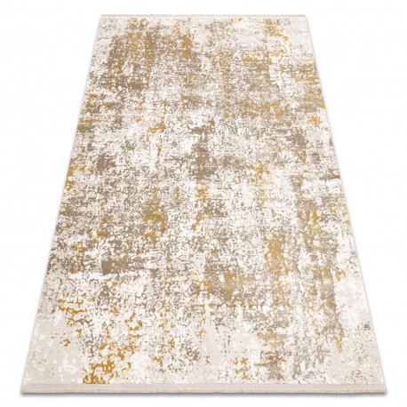 Covor modern DUKE 51546 bej / auriu - Vintage, structurat, foarte moale, franjuri, 280x370 cm