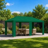 Foisor pentru Gradina 6 x 3 m Verde Poliester si otel 190 gsm