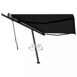 VidaXL Copertină autonomă retractabilă manual, antracit, 500x350 cm