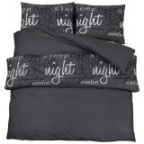 Cumpara ieftin Set cu husa de pilota, negru, 140x200 cm, bumbac