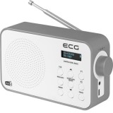 Radio portabil ECG, 1.2 W, Tuner FM, Alarma, Memorie 30 de posturi, Antena telescopica, Cablu USB Type C, Alb